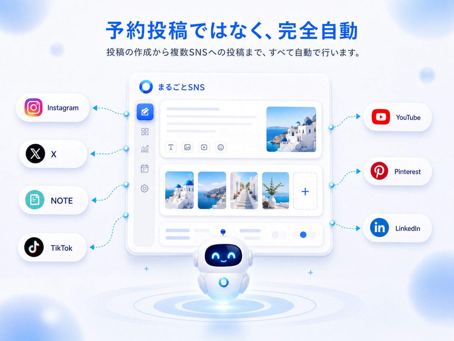 複数SNSへ一括投稿するイメージ